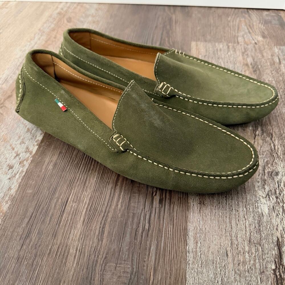 Carro Positano Olive green suede loafers classic Italian men’s size 42 or 9